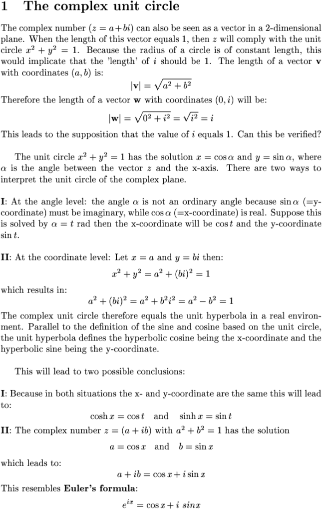 The complex unit circle