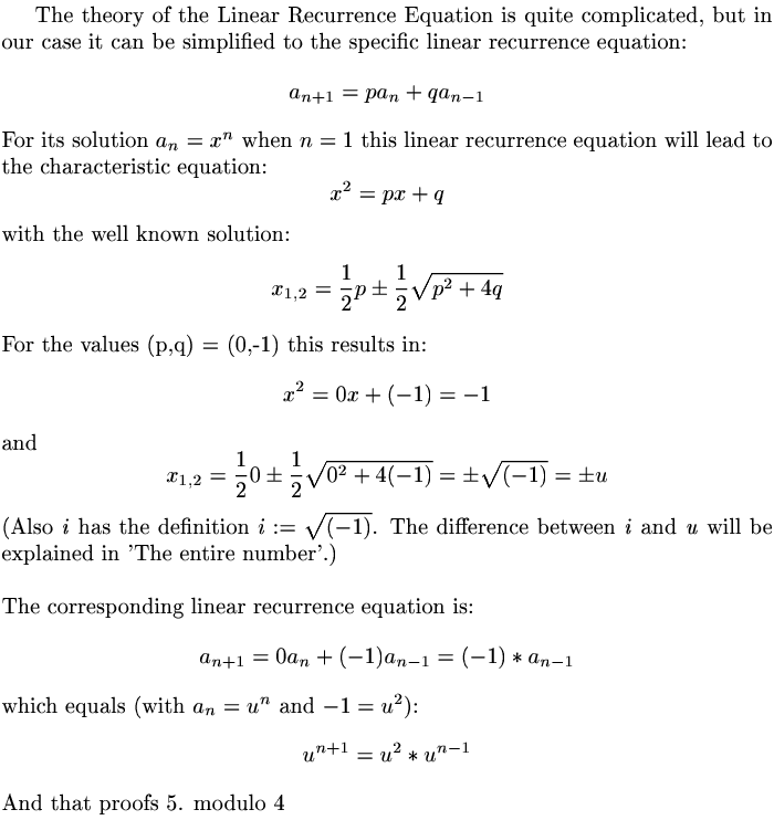 the linear recurrence equation