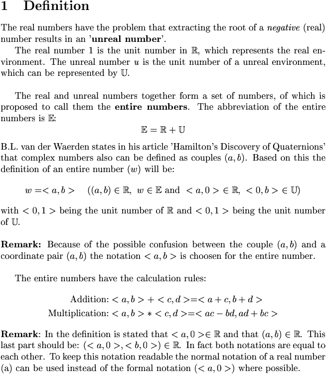 The definition of an entire number
